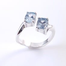 Load image into Gallery viewer, Aquamarine Two Stone Ring